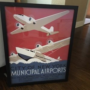 City of New York Municipal Airports Airplane Poster Print